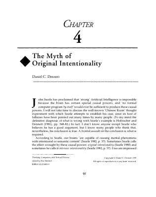 Dennett - The Myth of Original Intentionality.pdf